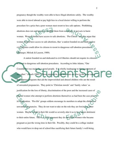 The Subject of Legal Abortion