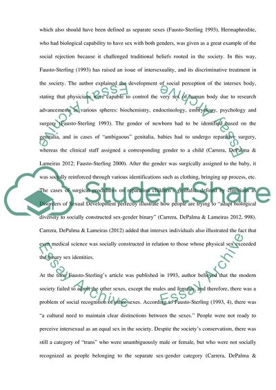 Do You Believe that Our Sex and Gender Rules are Social Constructions