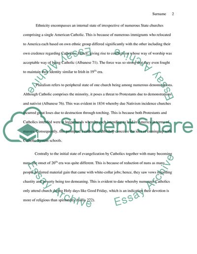 Difference between Roman Catholicism in the US in the 21st Century and Its Earliest Presence