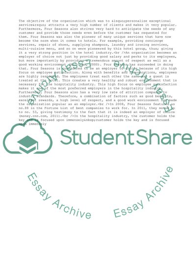 Four Seasons Hotel Inc. Business and Marketing