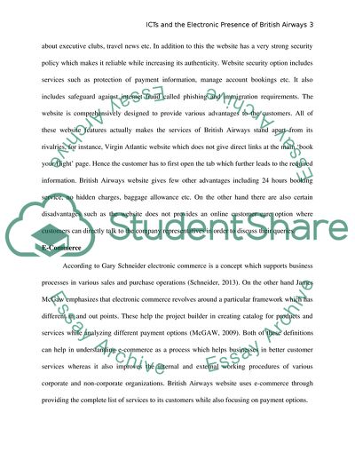 ICTs and the Electronic Presence of British Airways