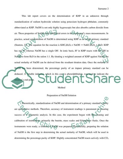 Physical Chemistry Experiment Analysis