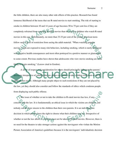 Parential role in childrens explosure to R-rated movies