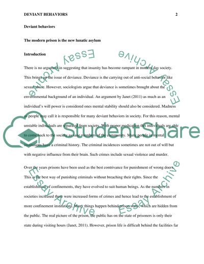 Deviant Behaviors: The Modern Prison Is the New Lunatic Asylum