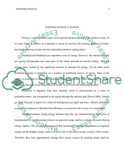 Generating electricity