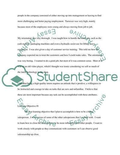 Job Learning Objectives