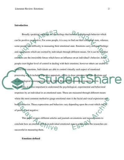 Emotions: Defining and Measuring