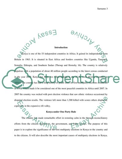 First Multiparty Elections in Kenya