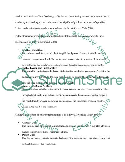 In-Store Environment of Retail Outlets for Building Un-Rivaled Store Image