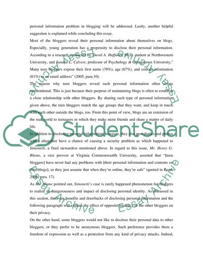 Blogging and Privacy