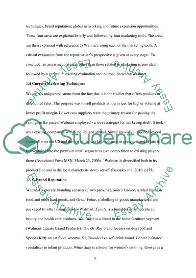 Marketing Plan for Wal-Mart