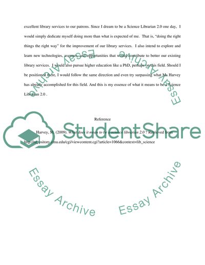 What Does It Mean to Be a Science Librarian 2.0