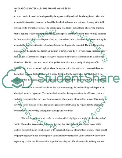 The things we seen- hazardous materials