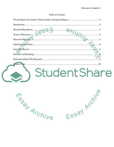 Private Equity Investment: Future Scope in European Region