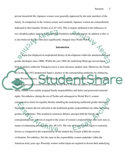 Changing roles of women in japan