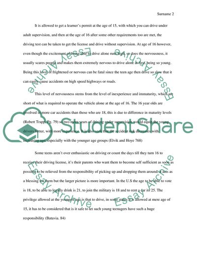 Based on the quote, research this topic and persuade the reader, whether you agree or not, that its in the best interest of the country to raise the national driving age to 18 years