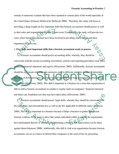 Forensic Accounting in Practice