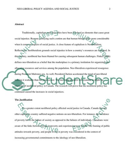 How Neoliberal Policy Agenda Has Affected Justice