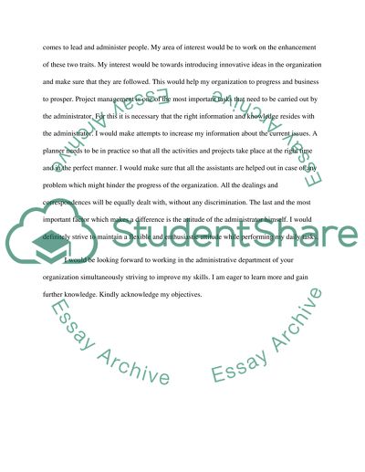 Professional Objectives and Interests