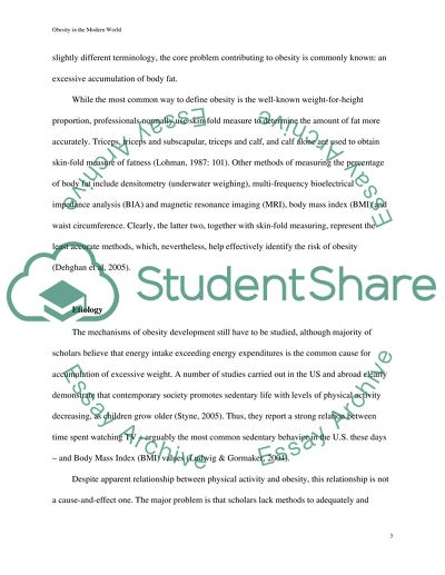 Obesity in the Modern World