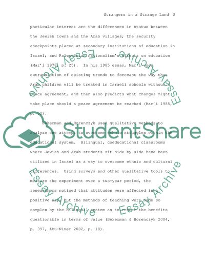 Strangers in a Strange Land: The Education of Arabs in Israel