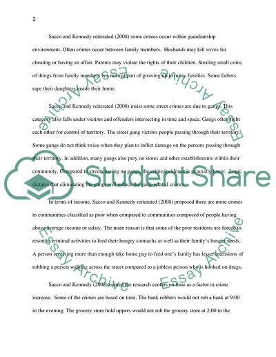 Factors that Influence the Occurrence of Crimes