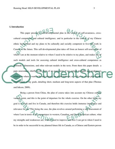 Self-Developmental Plan in the Contextin Chinese Ethnic Background