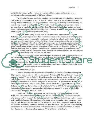 Coffee Culture: the Practice of Drinking Coffee