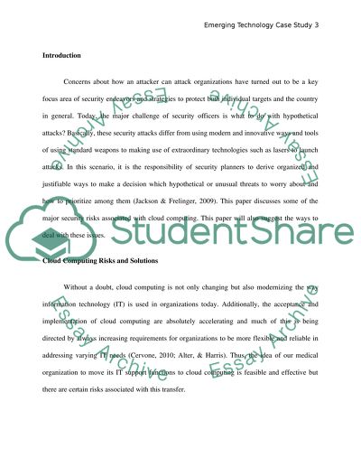 Emerging Technology Case Studay