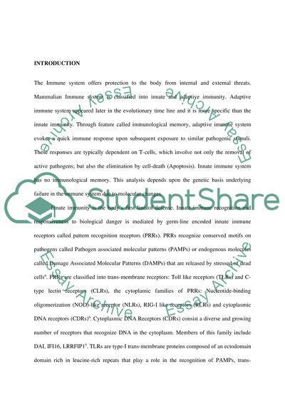 Activation of inflammasome