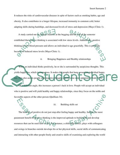 power of positive thinking essay