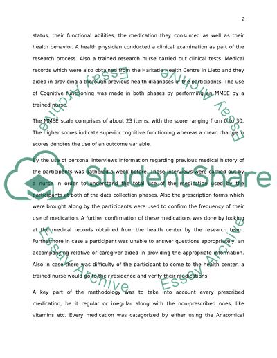 The Use of CNS Medications and the Its Impact on the Cognition of the Elderly