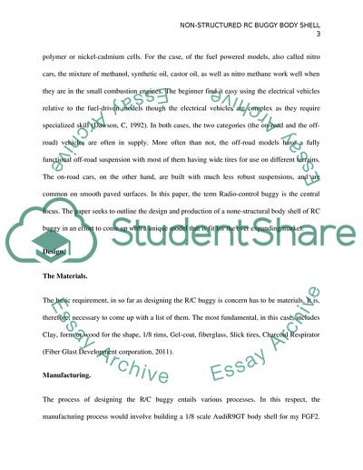 Non-structured R/C Buggy Body Shell