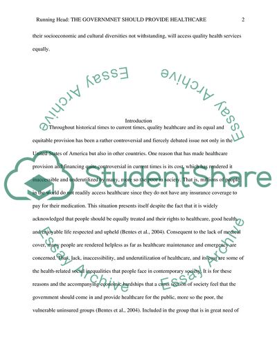 Should the government provide health care essay