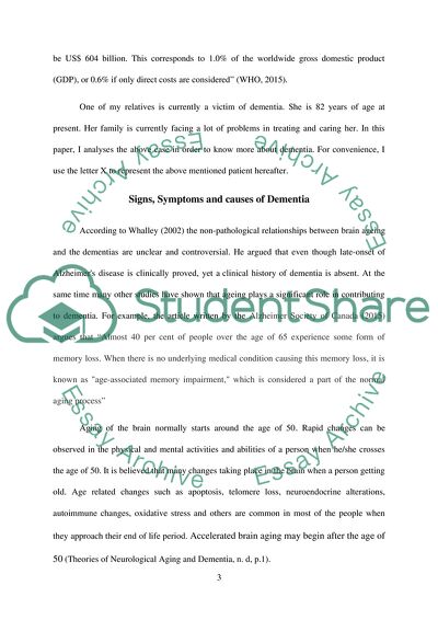 Signs, Symptoms and causes of Dementia