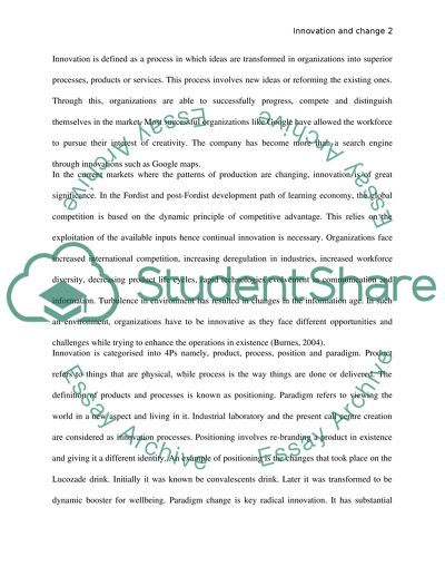 Innovation and Change of Competition in the Companies