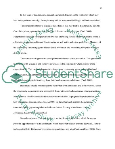 Crimes during disaster