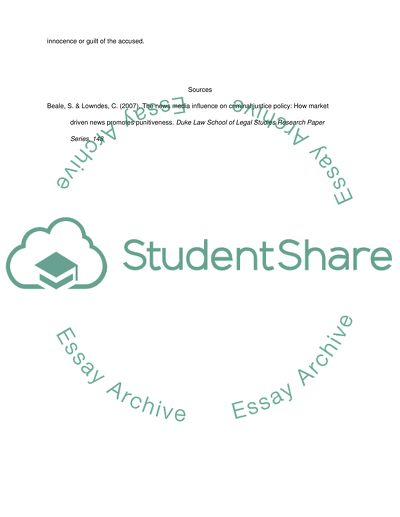 How do you think the media influences the publics perception of the criminal justice system