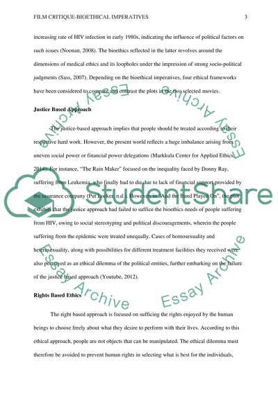 Film Critique-Bioethical Imperatives