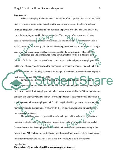 Using Information in Human Resource Management