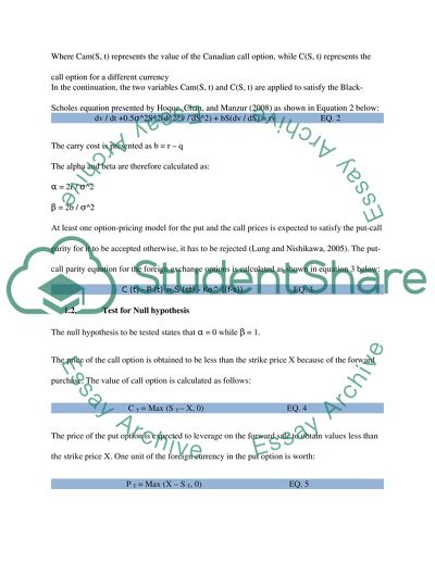 Currency Options - Put-Call Parity