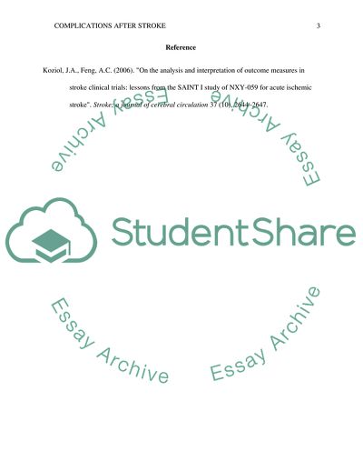 Complications after Stroke