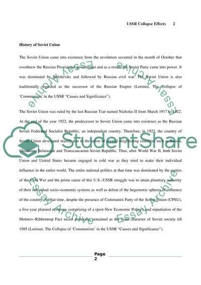 The reasons for the fall of Communism and the USSR