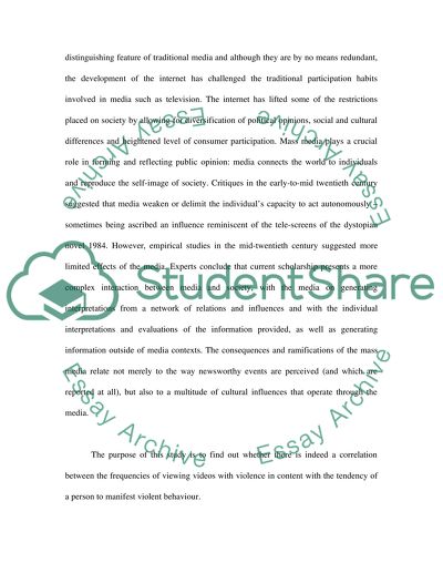 Mass Media Effects on Violent Behaviour