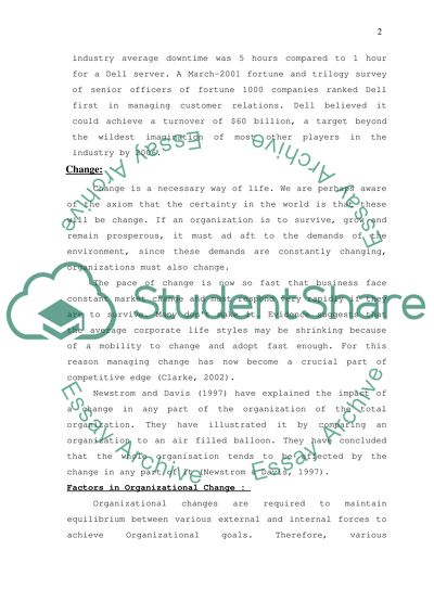 Perspective on Organizational Transformation - Dell