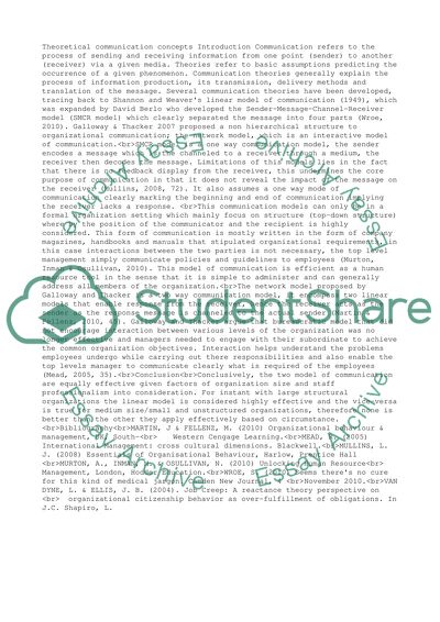 Theoretical Communication Concepts and Its Application in Management