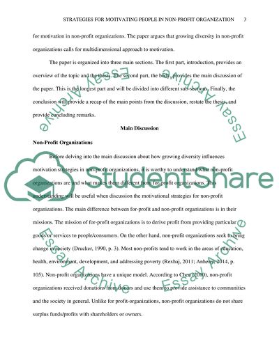 Strategies for Motivating People in Non-profit Organization