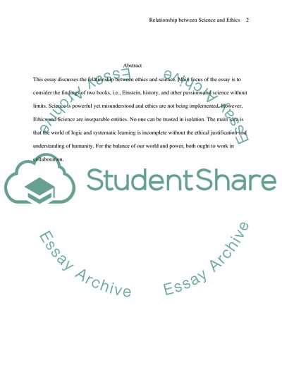 Discuss the Relationship between Science and Ethics