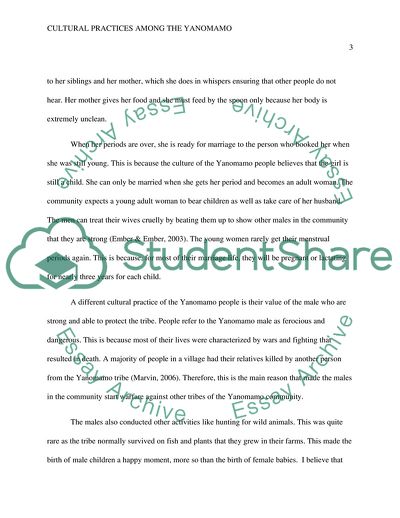 Two Cultural Practices among the Yanomamo