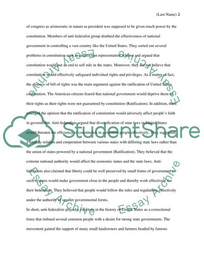 federalism vs anti federalism essay